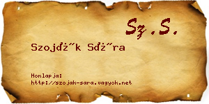 Szoják Sára névjegykártya