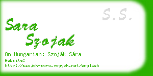 sara szojak business card